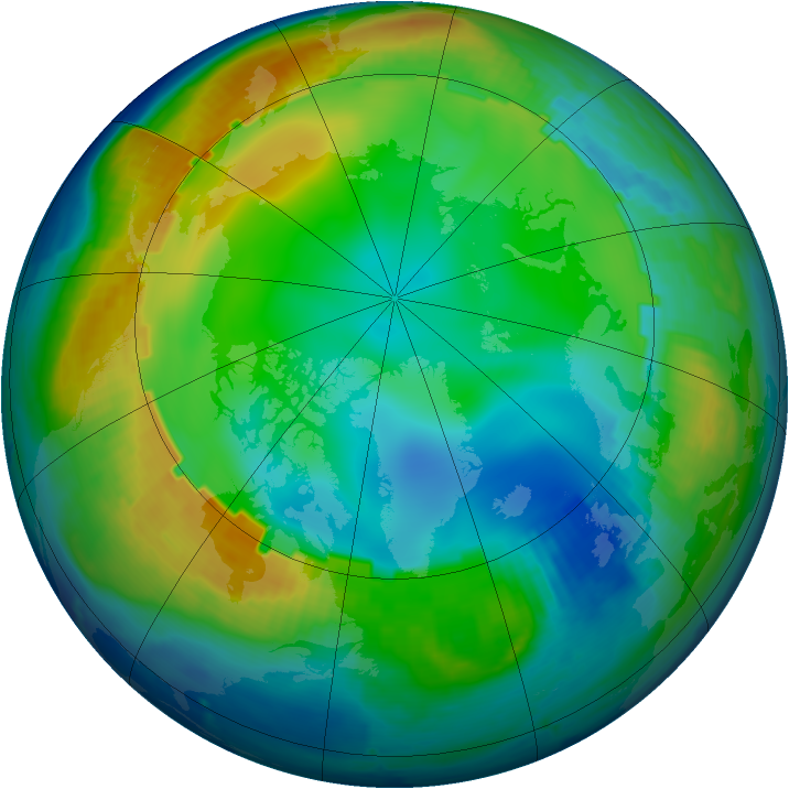Arctic ozone map for 07 December 1998